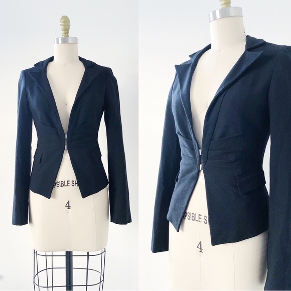 Emporio Armani • vintage blazer black wool crepe double clasp tailored Italy - Picture 1 of 12